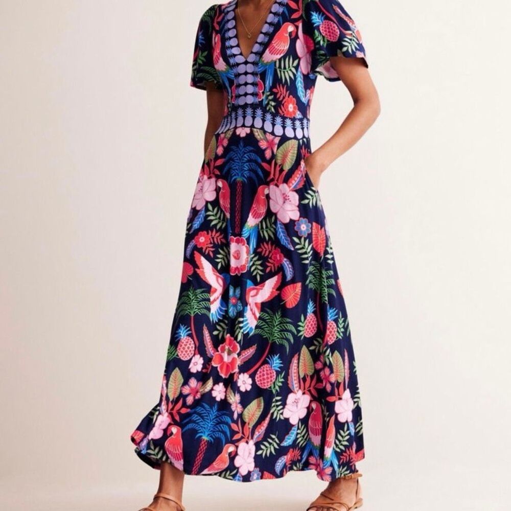 Boden Ellie Flutter Maxi Dress size 14R